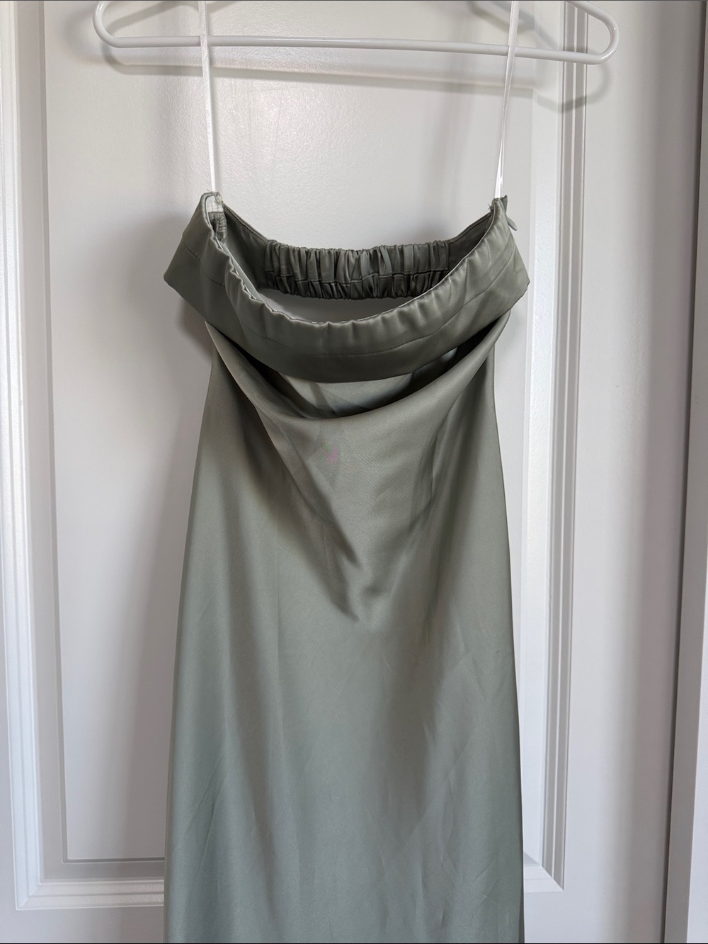 Strapless Dress Flowy XS Summer Evening Sage Green - Picture 3 of 7